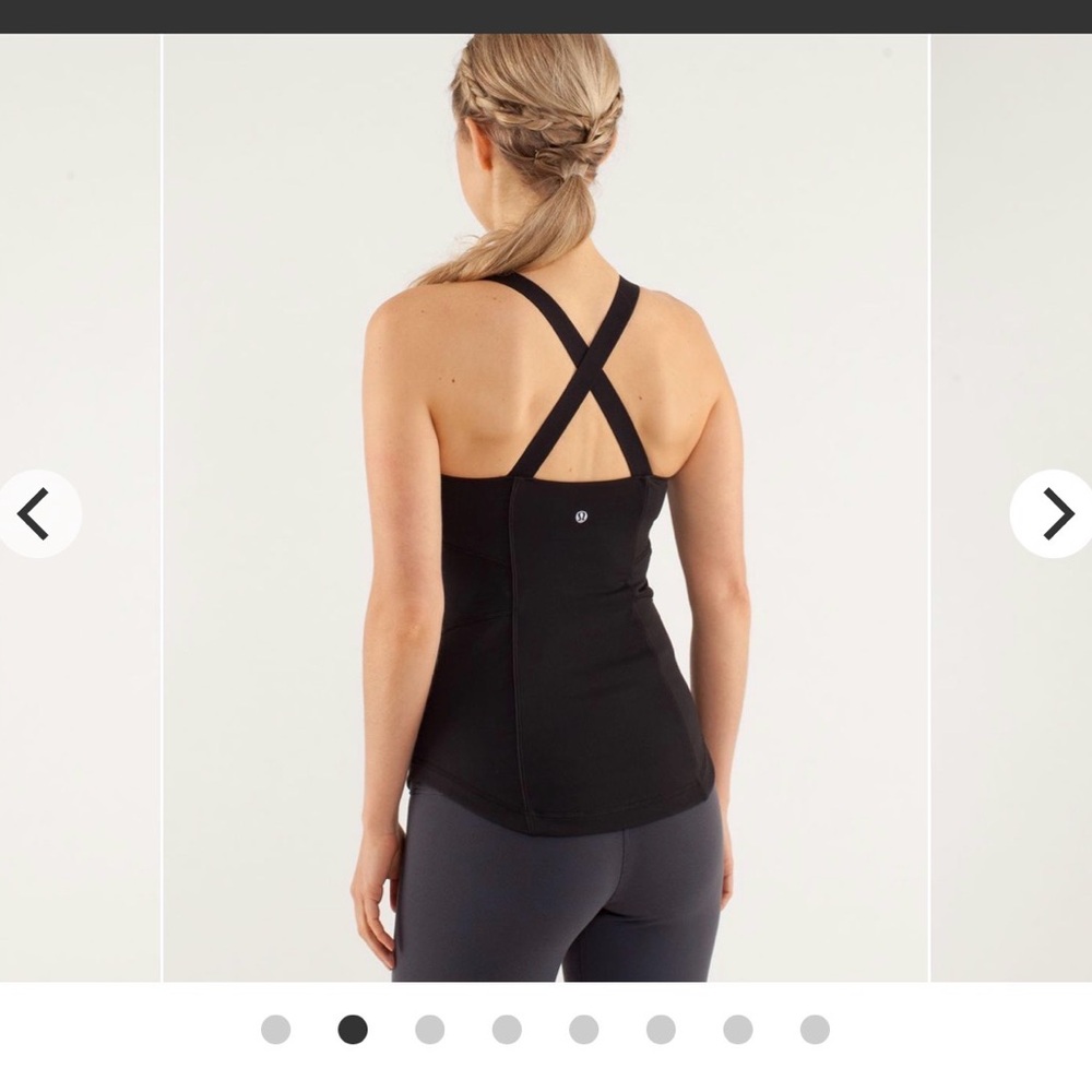 Lululemon sz 8 Work It Out Tank black Cross-Back Tank Top gym yoga pilates
